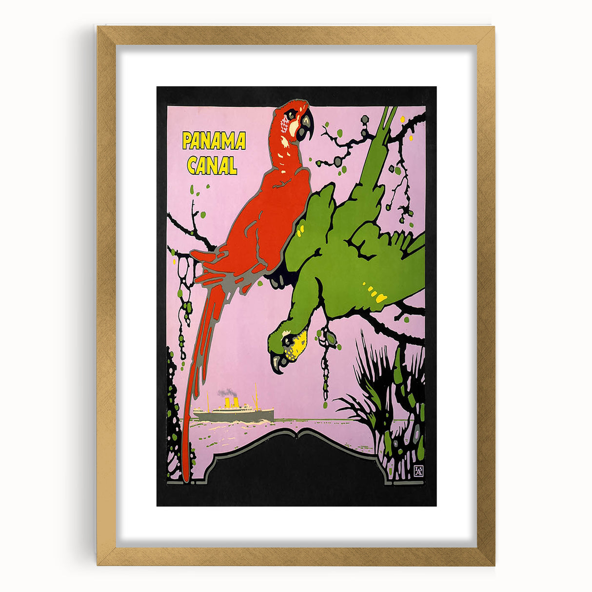 Panama Canal Vintage Poster – Retro Tropical Travel Art