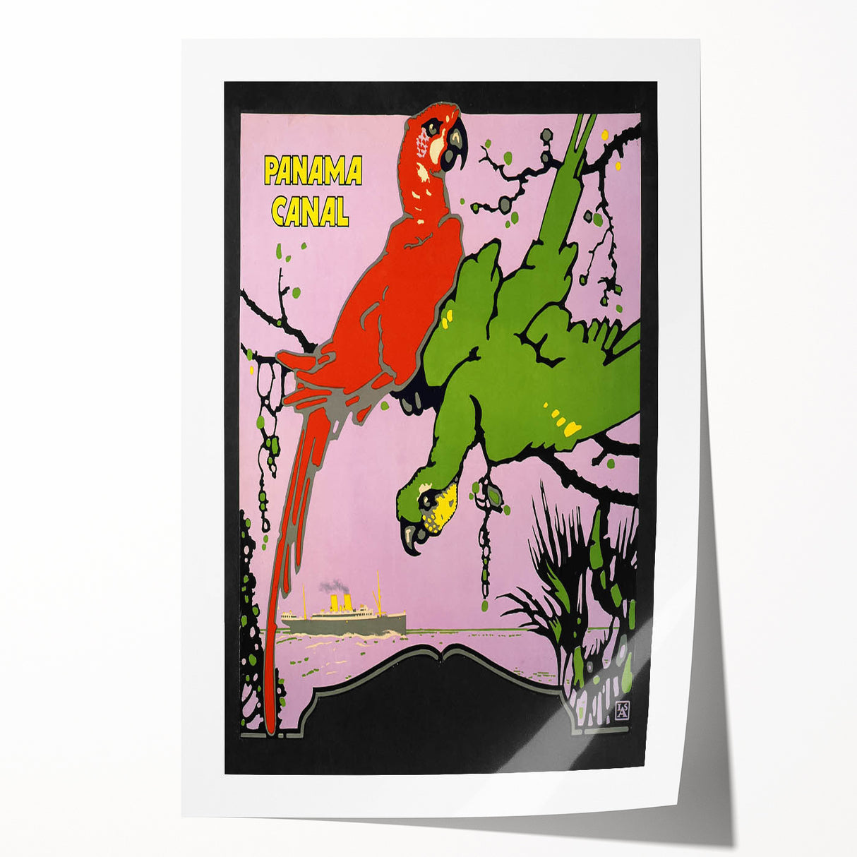 Panama Canal Vintage Poster – Retro Tropical Travel Art