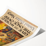 Vintage India Travel Poster – Classic Navy Tourism Art Print