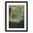 Vintage Niagara Falls Travel Poster – Classic Waterfall Art Print