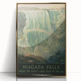 Vintage Niagara Falls Travel Poster – Classic Waterfall Art Print