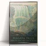 Vintage Niagara Falls Travel Poster – Classic Waterfall Art Print