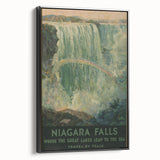 Vintage Niagara Falls Travel Poster – Classic Waterfall Art Print