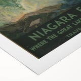 Vintage Niagara Falls Travel Poster – Classic Waterfall Art Print
