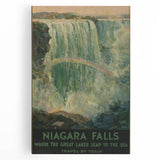 Vintage Niagara Falls Travel Poster – Classic Waterfall Art Print