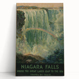 Vintage Niagara Falls Travel Poster – Classic Waterfall Art Print