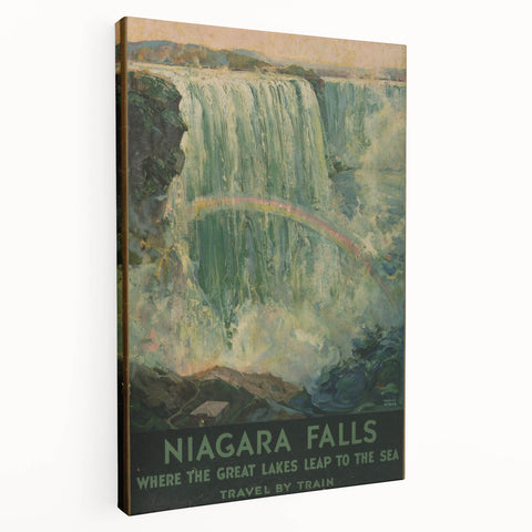 Vintage Niagara Falls Travel Poster – Classic Waterfall Art Print