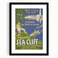 Vintage Sea Cliff Travel Poster – Classic Scenic Art Print