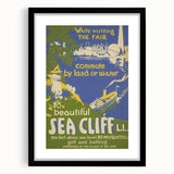 Vintage Sea Cliff Travel Poster – Classic Scenic Art Print