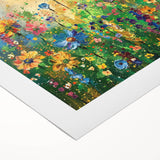 Vibrant rolled canvas artwork showcasing a wildflower design with intricate details and a textured finish, ideal for home decor or artistic display.