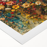 Vibrant rolled canvas wall art featuring a colorful wildflower design, showcasing intricate details and textures, perfect for adding natural beauty to home decor.