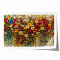 Vibrant rolled print showcasing a colorful wildflower design, perfect for home decor, packaged securely in a protective cardboard tube for easy transport.