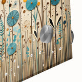 Close-up of vibrant wildflower wall art design on acrylic glass, showcasing intricate details and colors, ideal for enhancing modern home decor.