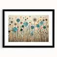 Framed wall art featuring a vibrant wildflower design, displayed in a sleek black frame with a mat, ideal for enhancing home decor and adding a touch of nature.