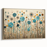 Framed canvas wall art showcasing a vibrant wildflower design with a gold frame, perfect for adding a touch of elegance to any home decor. The artwork captures colorful floral patterns, enhancing interior aesthetics while providing a nature-inspired focal point.