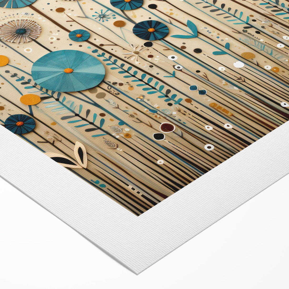 Vibrant rolled canvas artwork showcasing a stunning wildflower design, featuring rich colors and intricate details, perfect for home decor or gallery display.