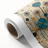 Colorful rolled canvas showcasing a vibrant wildflower wall art design, featuring intricate details and textures, ideal for enhancing home decor with a nature-inspired theme.