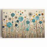 Vibrant stretched canvas artwork featuring a stunning wildflower design in soft pastels, perfect for enhancing home decor with a nature-inspired touch.