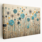 Stretched canvas wall art featuring a vibrant wildflower design, showcasing vivid colors and intricate details, perfect for enhancing home decor and adding a touch of nature.