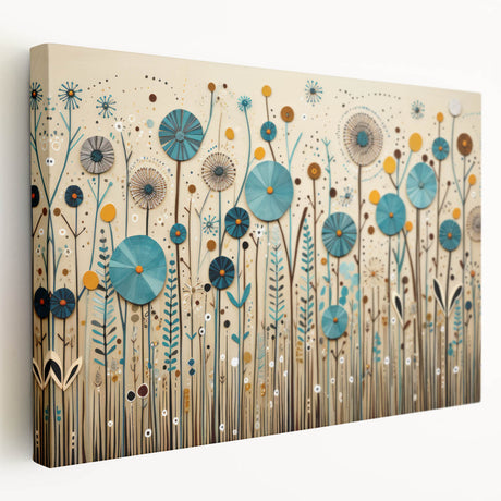 Stretched canvas wall art featuring a vibrant wildflower design, showcasing vivid colors and intricate details, perfect for enhancing home decor and adding a touch of nature.